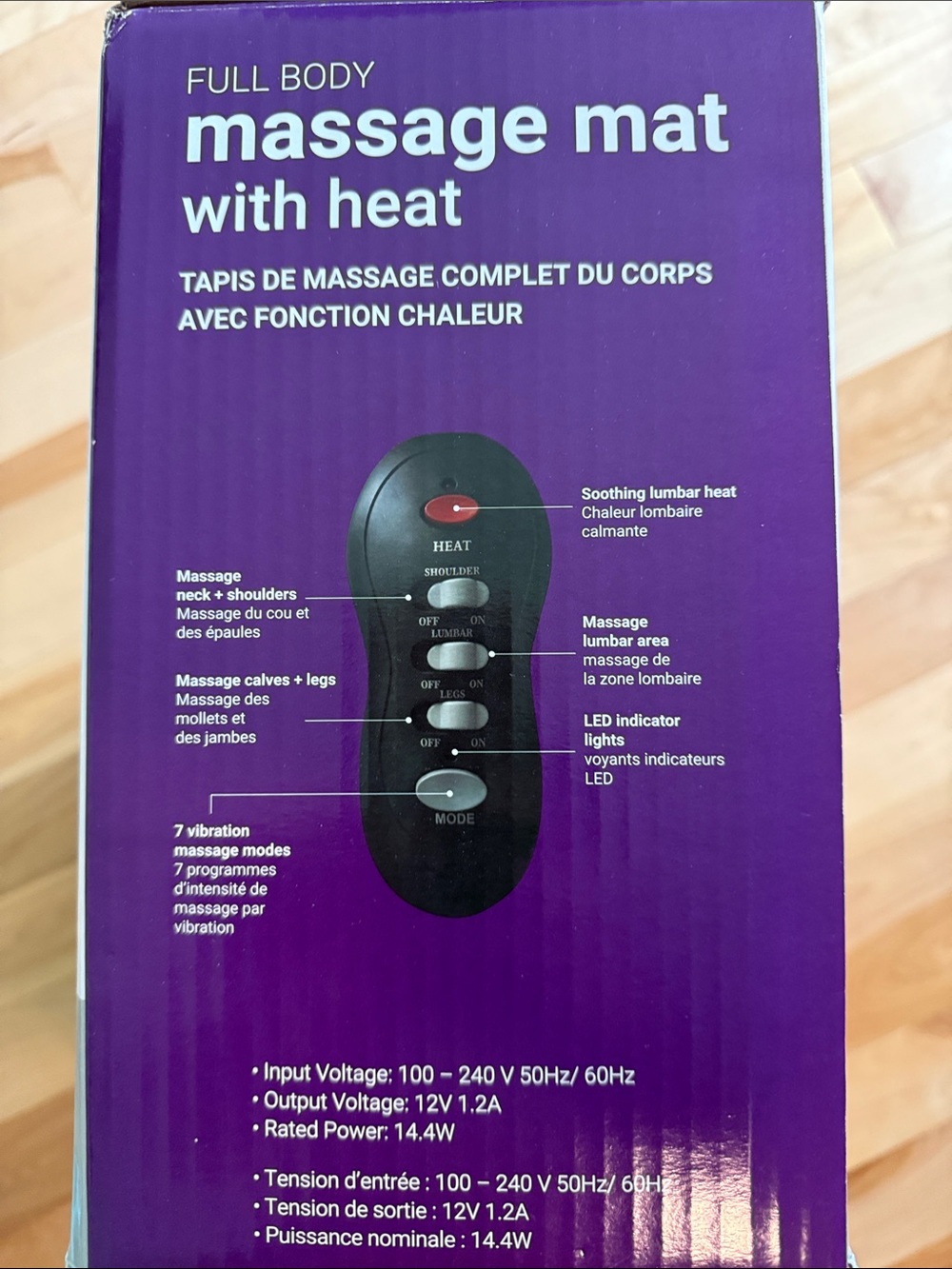 Full Body Massage Mat with Heat - Purple - Picture 2 of 3